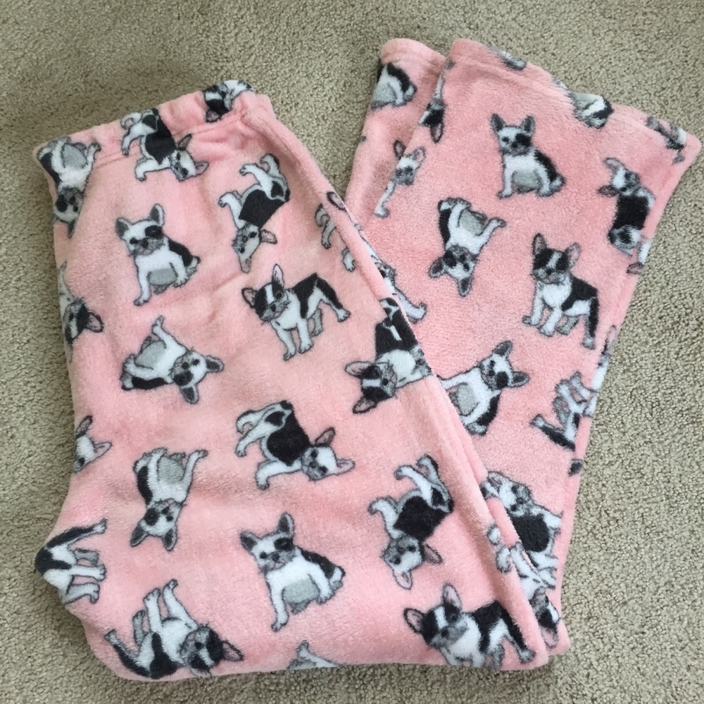 🌸Cozy, Snuggly Soft Pink PJ Pants W/Frenchies!!🖤